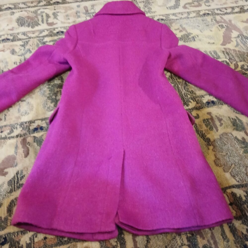 H & M Wool Blend Fuchsia Peacoat XS - Picture 7 of 8